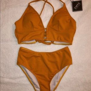 orange gold bikini